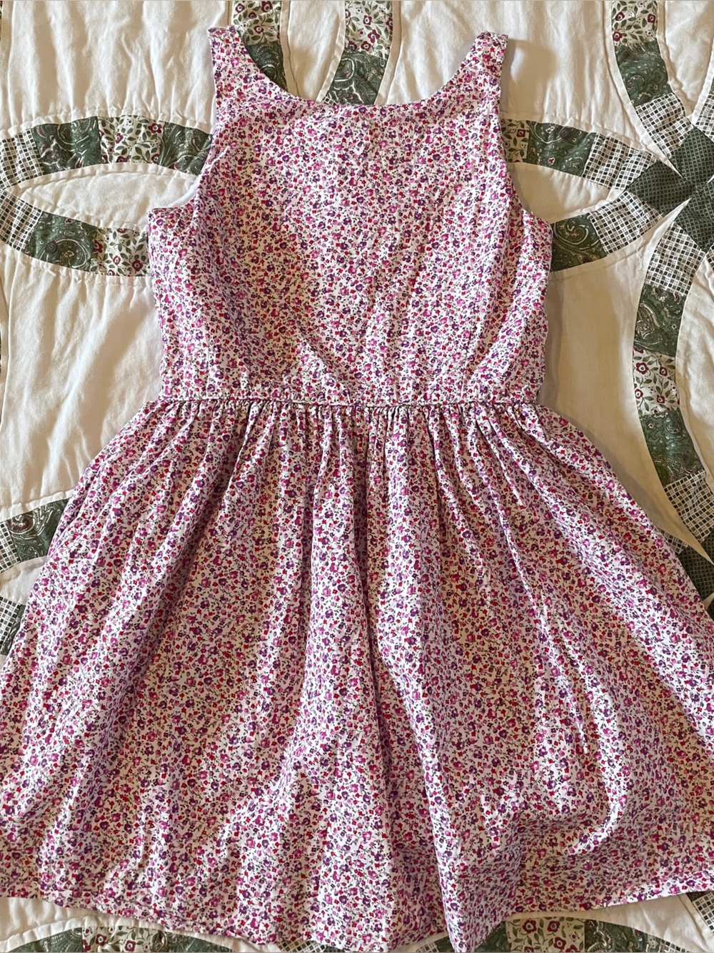 Polo Ralph Lauren Pink Floral Sleeveless Cotton Dress Size 16